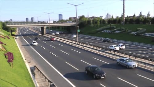 Highway Traffic with Tilt-Shift Effect, Daytime