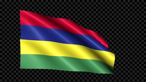 Waving Flag of Mauritius Seamless Animation