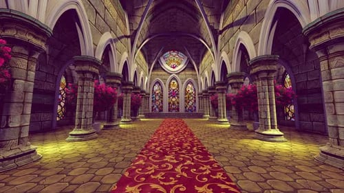 Religiöser Tempel mit Säulen und Windschutzscheiben