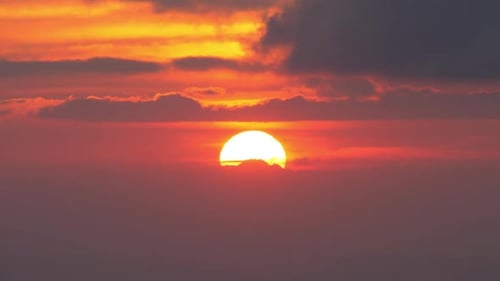 Red Sunset With Clouds