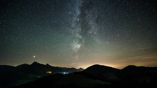 Milky Way and Stars over Mountains