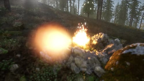 Campfire at Mountain