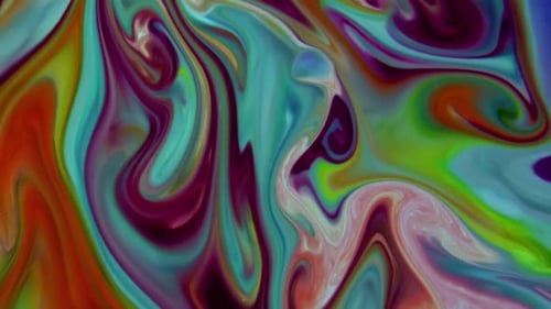 Abstract Paint Swirls of Vibrant Colors
