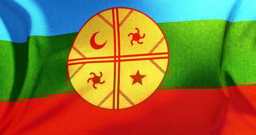 Realistic Waving Mapuche Flag Loop Animation