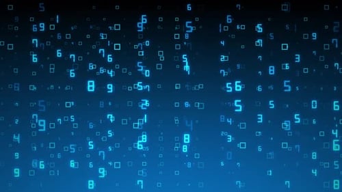 Futuristic Digital Data Stream Numbers Technology Background