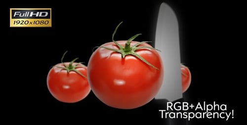Realistic Tomato Slicing with Alpha Channel
