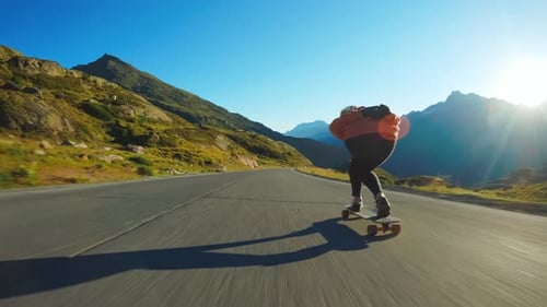 Cinematic downhill longboard session