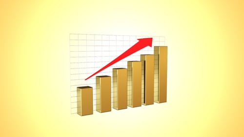 Rising Bar Chart Golden