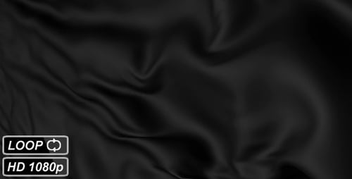 Seamless Wavy Black Fabric Motion Background Loop
