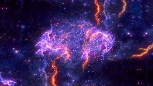 Flying In Purple Nebula