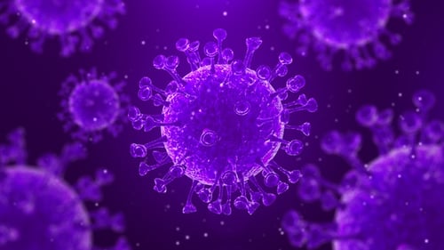 Microscopic 3D Virus Animation with Floating Particles