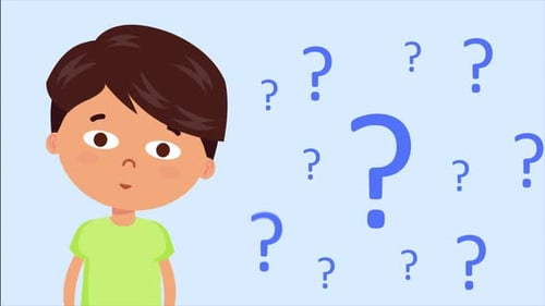 Animated Flat Design Question Marks for Education