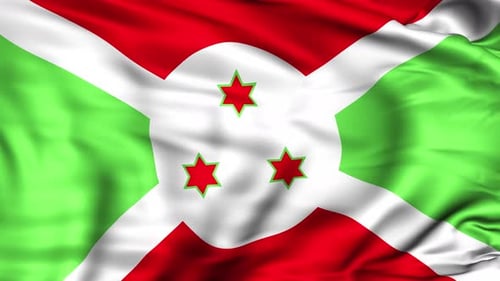 Waving Burundi Flag Seamless Loop Animation