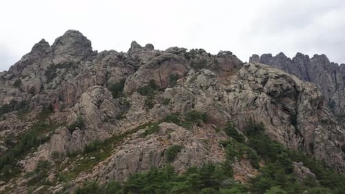 Aerial View of Rocky Mountain and Summer Landscape of Nature