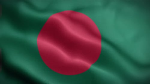 Realistic Waving Flag of Bangladesh Seamless Loop