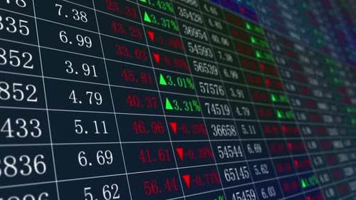 Animated Corporate Financial Stock Market Data Display