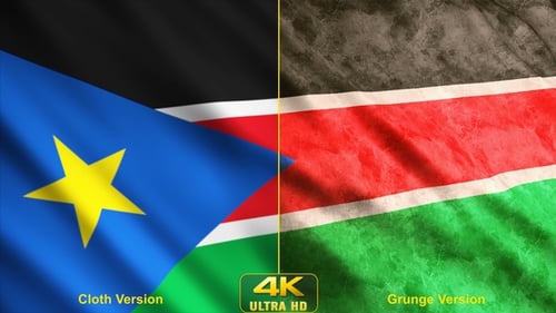 South Sudan National Flag Waving Loop Background