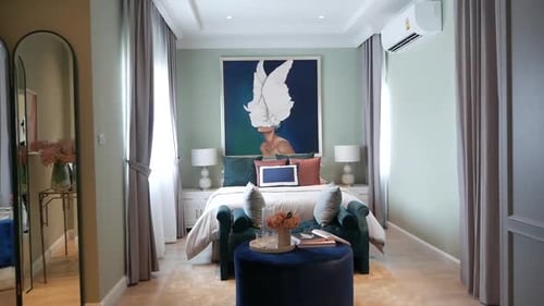 Modern Bedroom Interior With Stylish Furniture And Decor