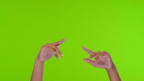 Hands Gesturing on Green Screen Background