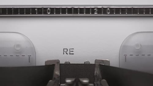 Typing Text on Typewriter