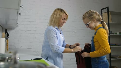 Attentive Mother Giving School Lunch To Her Daughter