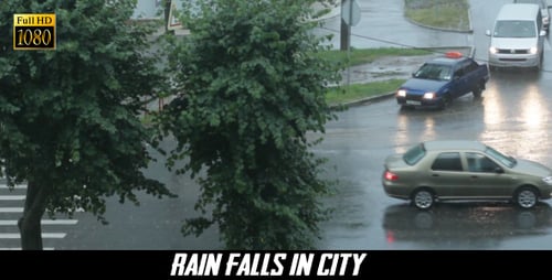 Regen fällt in der Stadt 4
