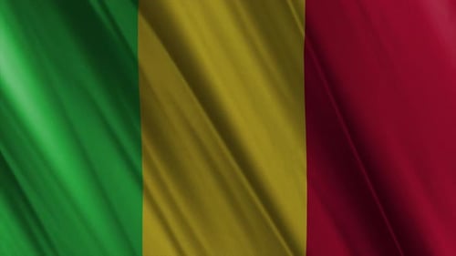 Waving National Flag of Mali Seamless Loop Animation