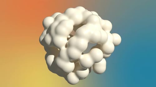 Soft Metaballs in 3d Style on Color Liquid Gradient Background