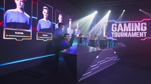 Young Gamers Putting on Headphones at Start of Match
