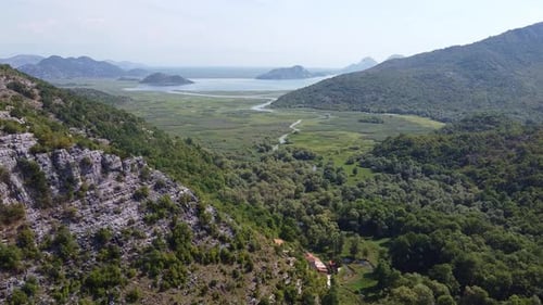 A Place Where a Mountain River Flowing Into the Sea
