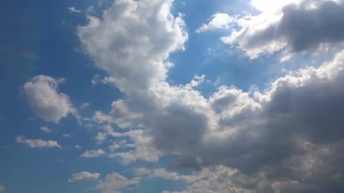 Softly Grey Clouds And Blue Sunny Sky