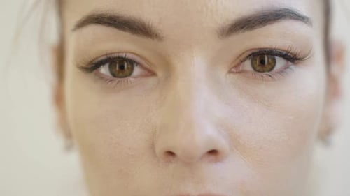 Woman's Face Close Up with Pretty Eyes