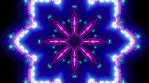 Boucle de kaléidoscope bleu-violet clignotant 4K 05