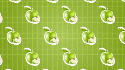 Grüner Apfel Obst Essen Hintergrundanimation