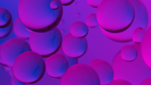 Abstract Floating Spheres Neon Background Animation