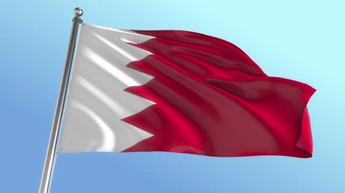 Realistic Bahrain Flag Waving Animation