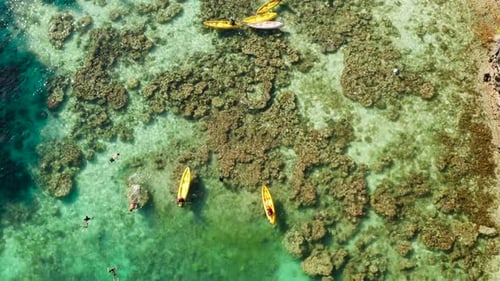 Tropical Seawater Lagoon with Tourists Philippines El Nido