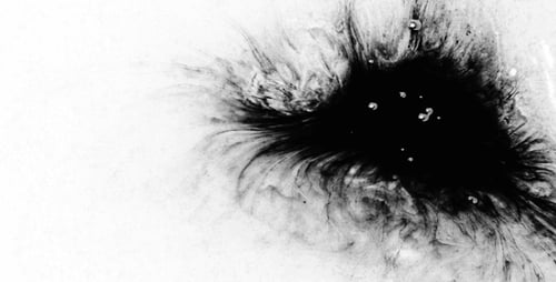 Abstract Black Ink Spreading on White Background