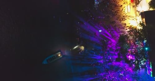 People at Night Beach Party