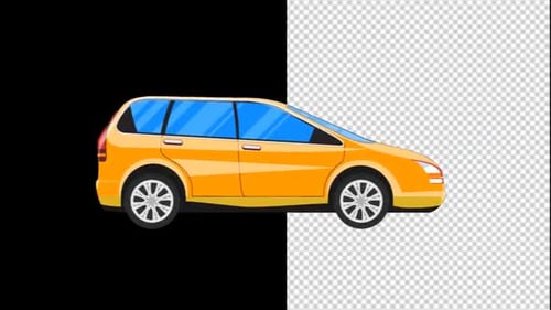 Voiture Vagon jaune 4k
