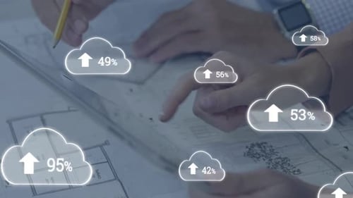 Animated Cloud Upload Progress Icons for Data Transfer