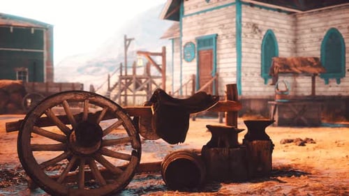 Alte amerikanische Stadt im Wild-Western-Stil