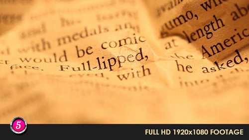 Close Up of Vintage Book Pages and Text