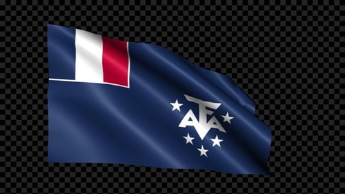 Waving Flag of French Southern and Antarctic Lands