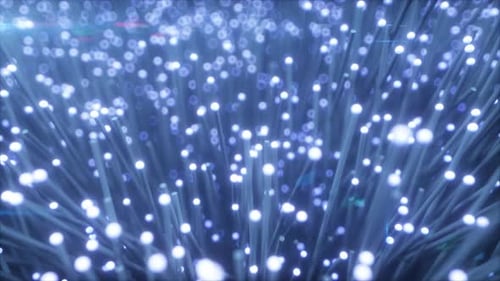 Millions of Fiber Optic Wires Transmitting a Signal