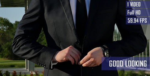 Adult Buttoning Black Formal Suit in Urban Environment