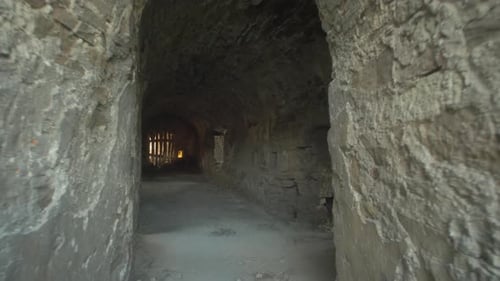 Corridor inside a stone building