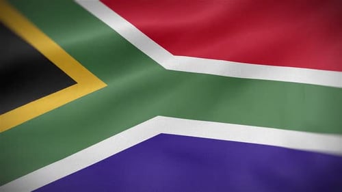 Realistic South Africa Flag Waving Loop