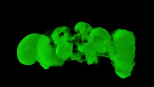 Abstract Green Fluid Smoke Plume Animation