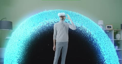 Middle Aged Man Browsing Social Media in Cyberspace